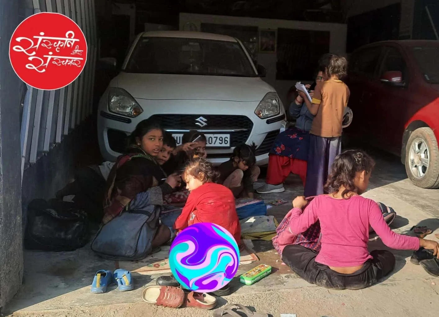An open-air classroom in the neighbourhood