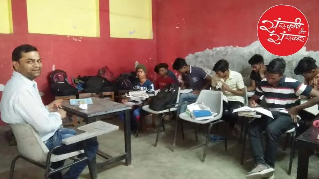 A classroom moment before the festivities