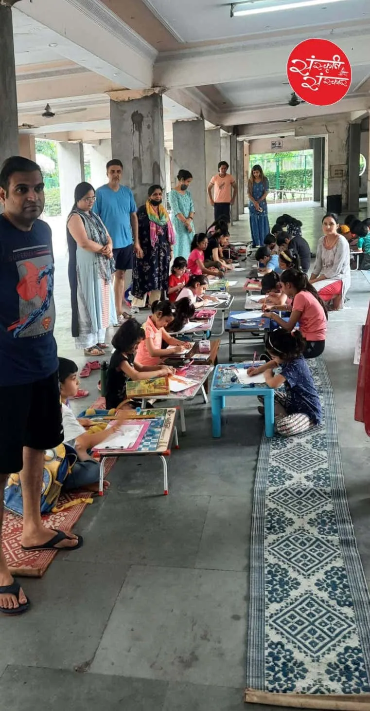 Painting activity with young participants